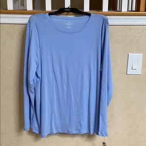 NWT Talbots 2X Light Blue Long Sleeve Tee